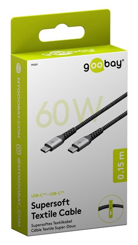 GOOBAY καλώδιο USB-C , 60W, 480Mbps, 0.15m, μαύρο - Image 8