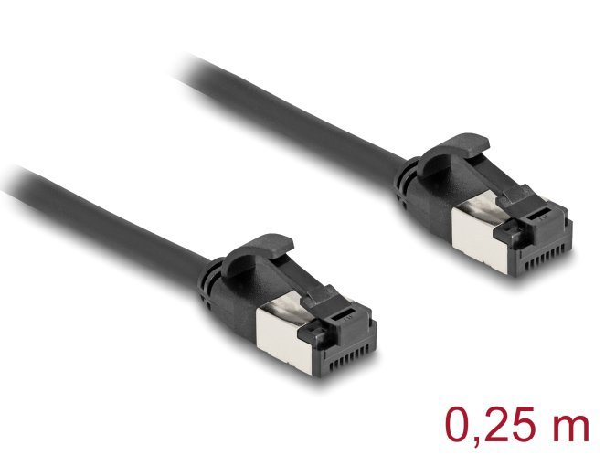 DELOCK καλώδιο δικτύου , CAT 8.1 U/FTP, 40Gbps, εύκαμπτο, 0.25m, μαύρο - Image 2