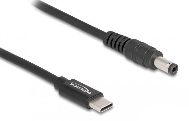 DELOCK καλώδιο τροφοδοσίας , USB-C σε 5.5x2.1mm, 1.5m, μαύρο