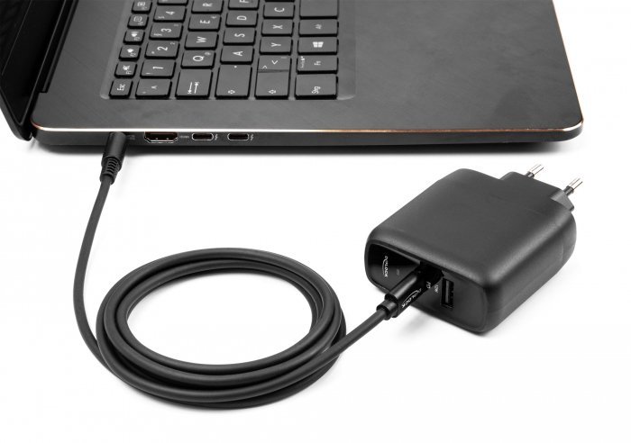 DELOCK καλώδιο τροφοδοσίας , USB-C σε 5.5x2.5mm, 1.5m, μαύρο - Image 2