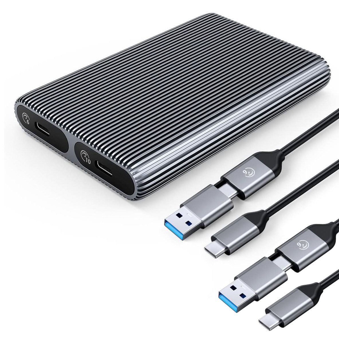 ORICO θήκη για 2x M.2 NVME SSD , 10Gbps, tool free, γκρι