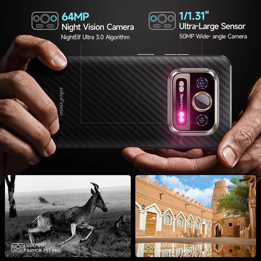 ULEFONE smartphone rmor 25T Pro, 6.78", 8/256GB, 5G, 6500mh, IP68/IP69K/MIL-STD-810H, μαύρο - Image 6