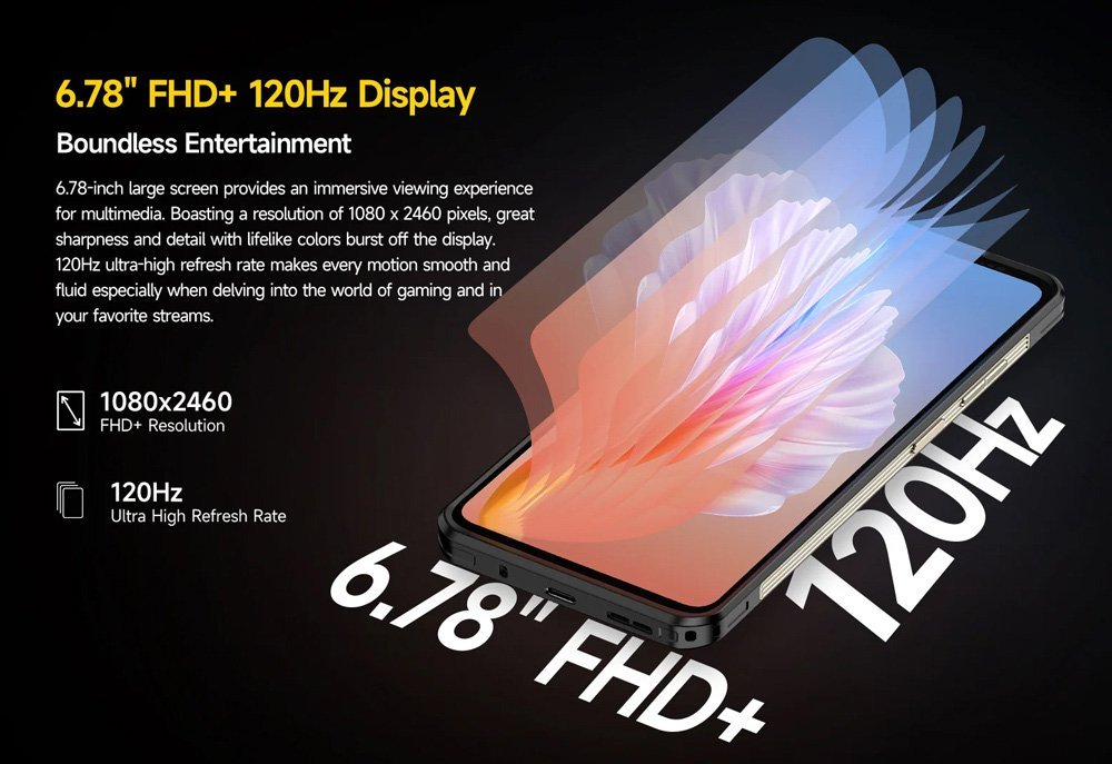ULEFONE smartphone rmor 25T Pro, 6.78", 8/256GB, 5G, 6500mh, IP68/IP69K/MIL-STD-810H, μαύρο - Image 11