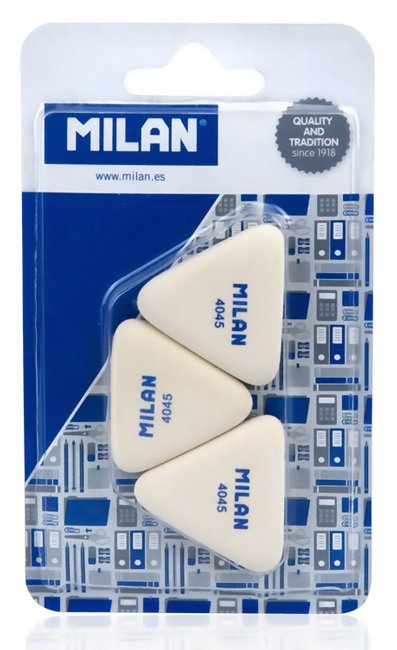 MILAN γόμα 445 , τρίγωνη 40 x 40 x40 x 6mm, σετ 3τμχ