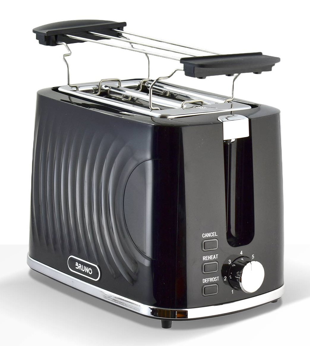 BRUNO φρυγανιέρα , 2 θέσεων, 900W, με σχάρα ψησίματος, μαύρη