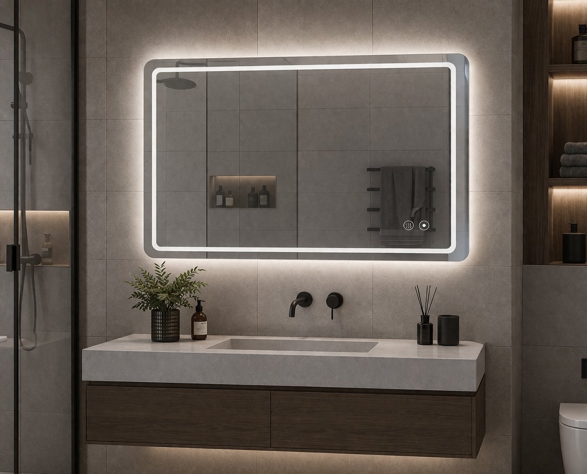 BRUNO καθρέφτης μπάνιου LED , οριζόντιος & κάθετος, 24W, 60x80cm, IP67 - Image 2