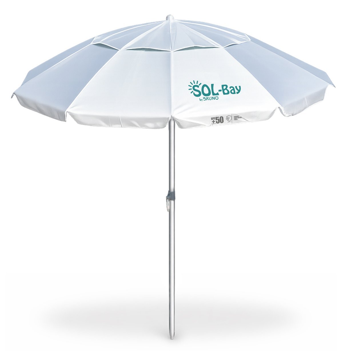BRUNO ομπρέλα παραλίας αλουμινίου SOL-BAY , 2m, UPF 50+, σκελετός Fiberglass, ρυθμιζόμενη