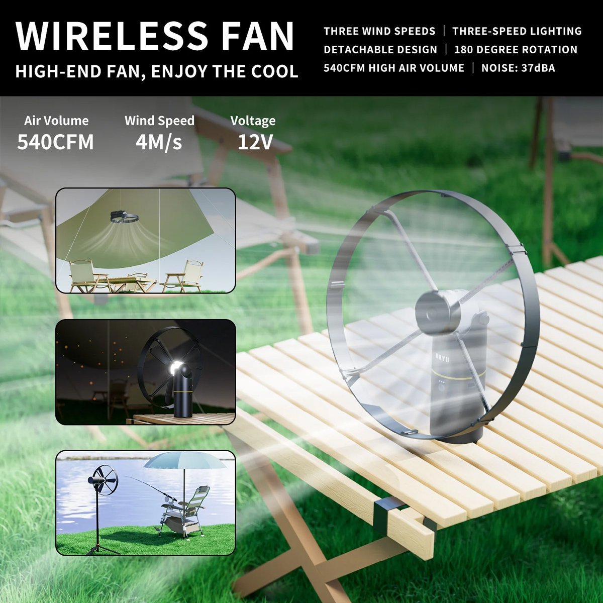 BAYU camping kit με powerbank/ανεμιστήρα/φωτιστικό/συσκευή για κουνούπια ro - Image 2