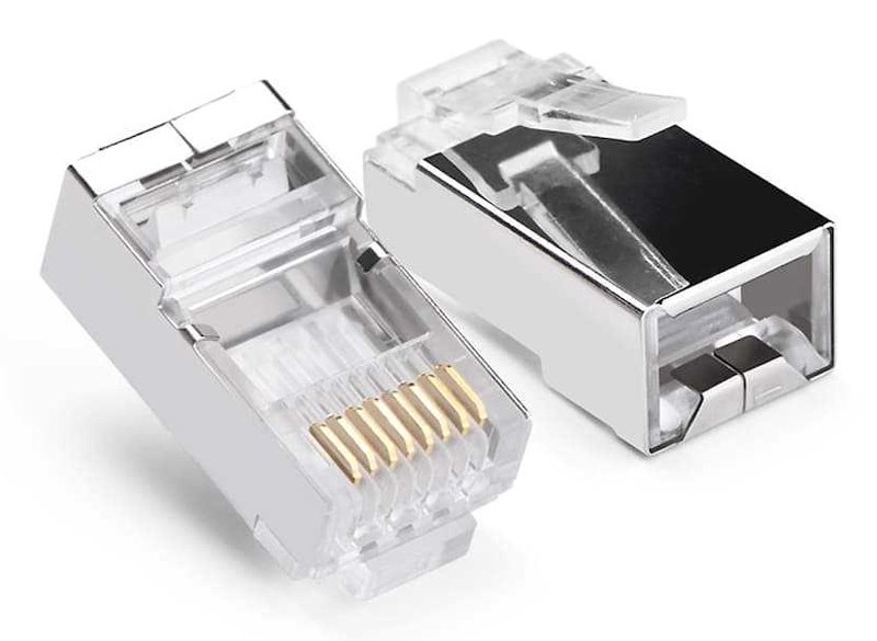 POWERTECH βύσμα RJ45 , ανοιχτού τύπου, Cat 6/6a FTP, μεταλλικό, ασημί, 50τμχ