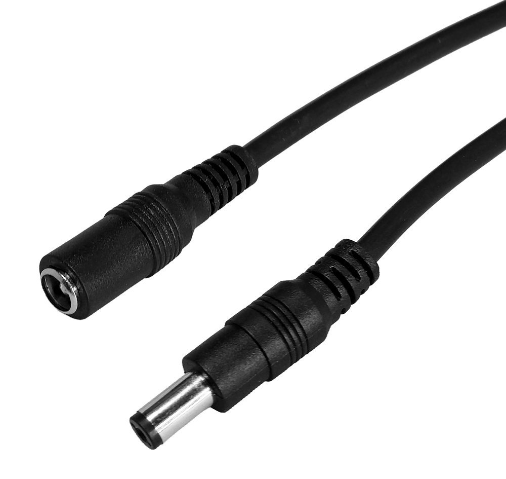 POWERTECH καλώδιο επέκτασης DC , 5.5 x 2.1mm, 10m, μαύρο