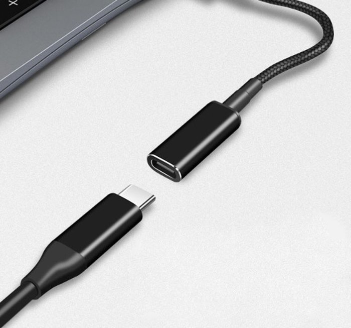 POWERTECH καλώδιο τροφοδοσίας , USB-C σε 5.5x2.5mm, 15cm, μαύρο - Image 2