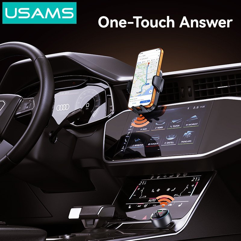 USAMS FM transmitter & φορτιστής , USB/USB-C, 30W, Bluetooth, μαύρο - Image 6