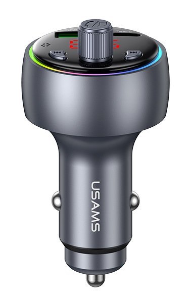 USAMS FM transmitter & φορτιστής , USB/USB-C, 30W, Bluetooth, μαύρο