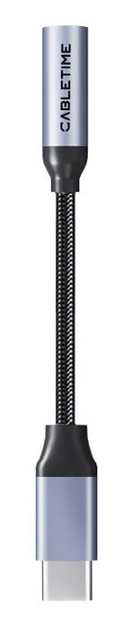 CABLETIME αντάπτορας USB-C σε 3.5mm , γκρι