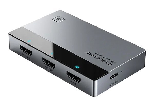 CABLETIME HDMI splitter , 1 σε 2, 4K/60Hz, uni-directional, γκρι