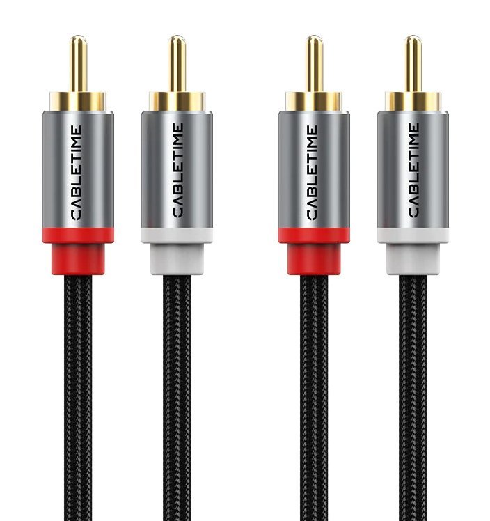 CABLETIME καλώδιο ήχου 2x RCA σε 2x RCA , 3m, μαύρο