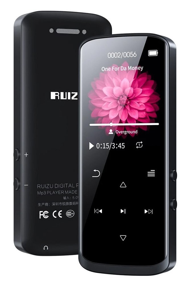 RUIZU MP3 player  με οθόνη 1.8", 16GB, Bluetooth, ελληνικό μενού, μαύρο