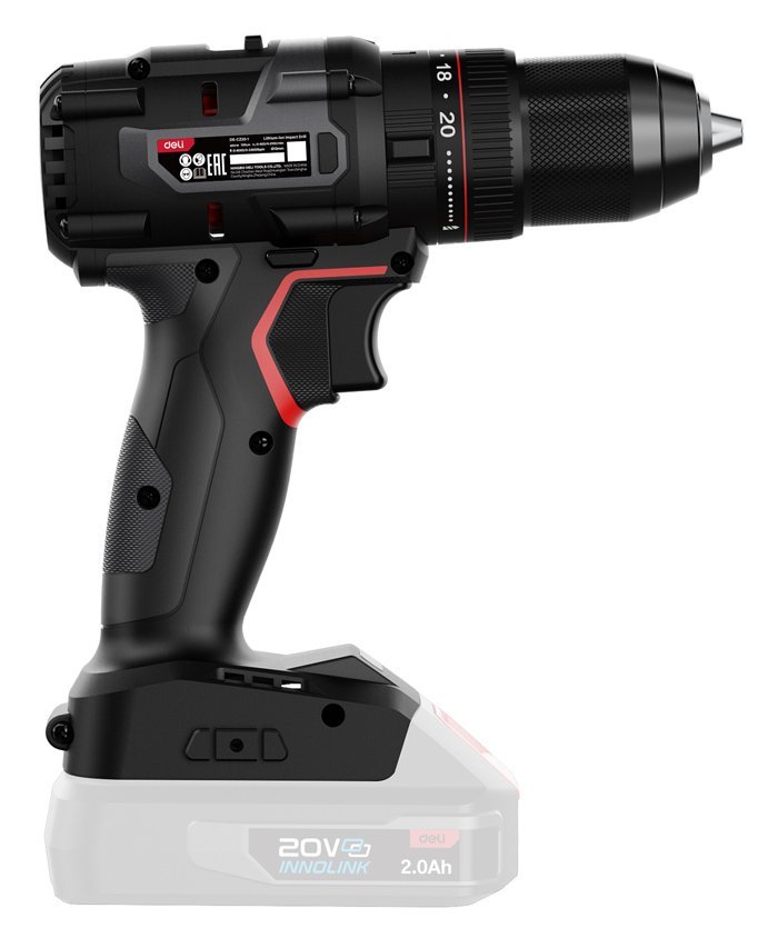 DELI κρουστικό δραπανοκατσάβιδο μπαταρίας , Brushless, 20V, 70N.m - Image 3