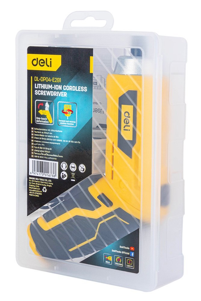 DELI κατσαβίδι μπαταρίας με μύτες , LED φακός, 1500mAh - Image 4
