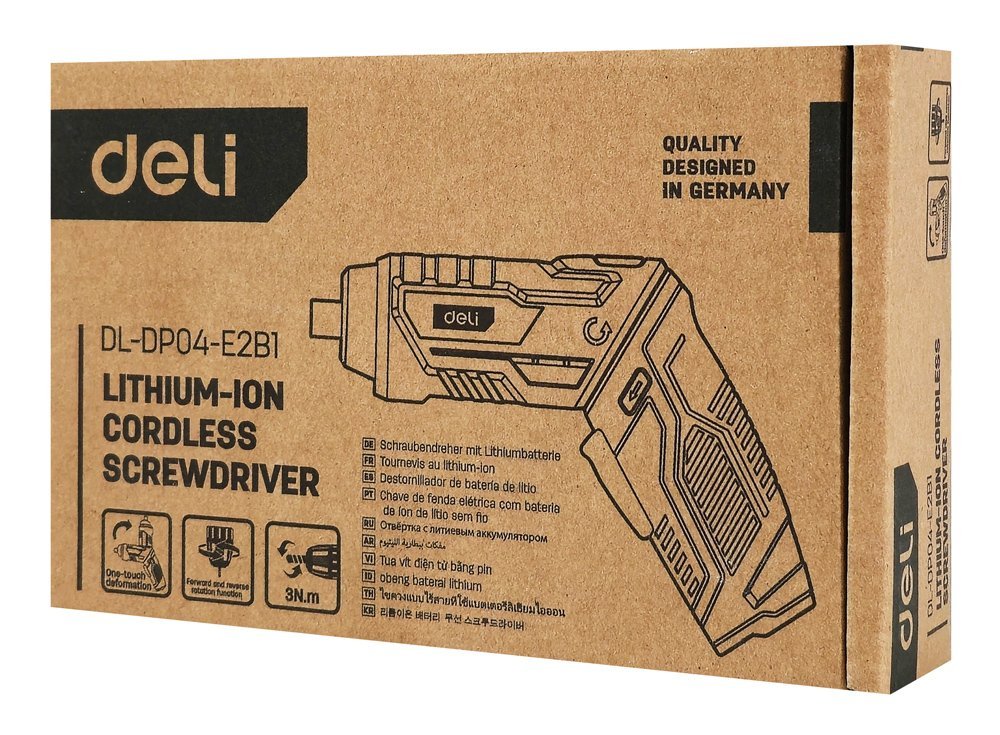 DELI κατσαβίδι μπαταρίας με μύτες , LED φακός, 1500mAh - Image 5