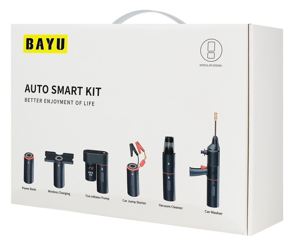 BAYU car kit με εκκινητή μπαταρίας/συμπιεστή αέρος/πιστόλι πλυσίματος/σκουπάκι αυτοκινήτου ro C - Image 10