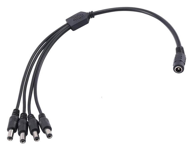 OLKSAE splitter DC14M, 1 θηλυκό σε 4 αρσενικά, 5.5x2.1mm, 4τμχ