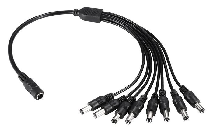 OLKSAE splitter DC18M, 1 θηλυκό σε 8 αρσενικά, 5.5x2.1mm, 4τμχ