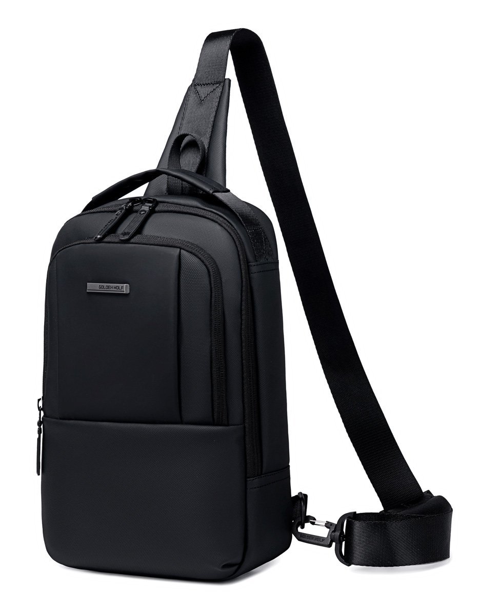GOLDEN WOLF τσάντα Crossbody , 4L, μαύρη