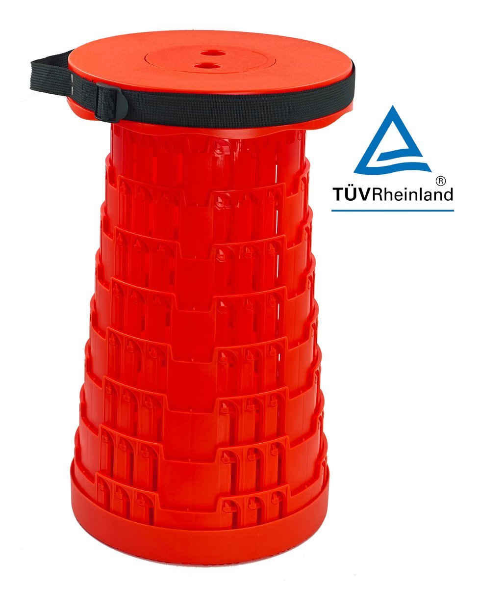 POWERTECH πτυσσόμενο καρεκλάκι , αντοχή έως 250kg, 25.5x45cm, κόκκινο