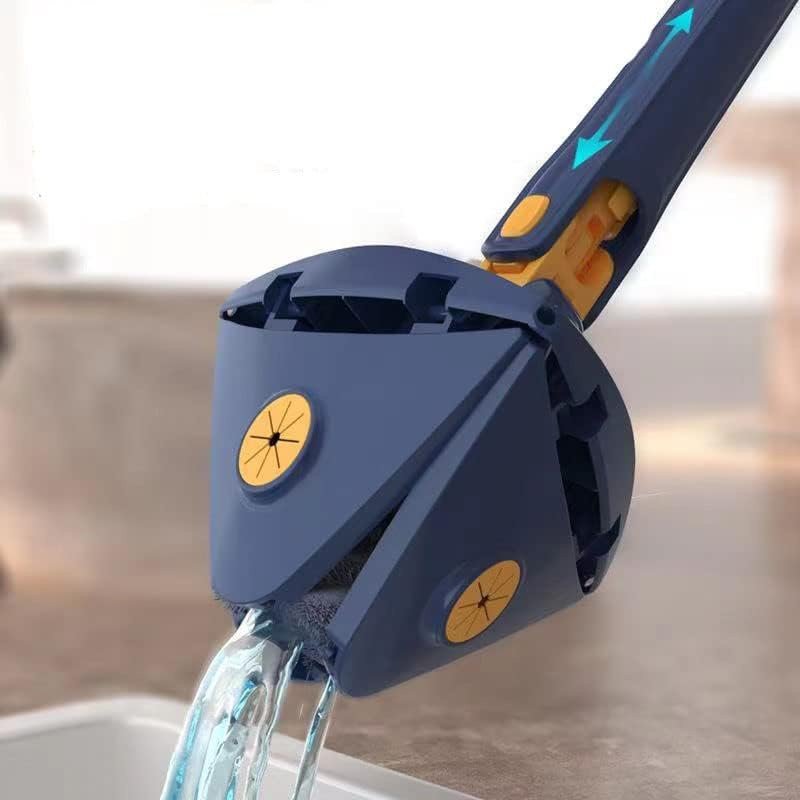HOME USE τριγωνική σφουγγαρίστρα με 4x πανιά μικροϊνών, προσαρμόσιμο ύψος, μπλε - Image 2
