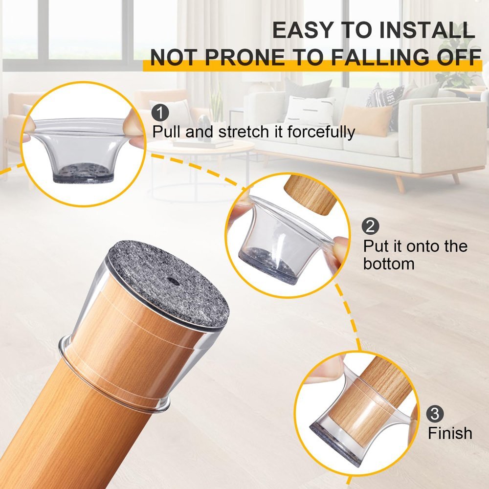 HOME USE προστατευτικές τάπες επίπλων , 16-23mm, διάφανες, 24τμχ - Image 4