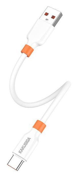 KAKUSIGA καλώδιο USB-C σε USB , σιλικόνης, 5A, 480Mbps, 0.25m, λευκό
