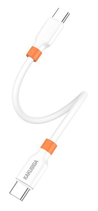 KAKUSIGA καλώδιο USB-C , σιλικόνης, 100W, 480Mbps, 0.25m, λευκό