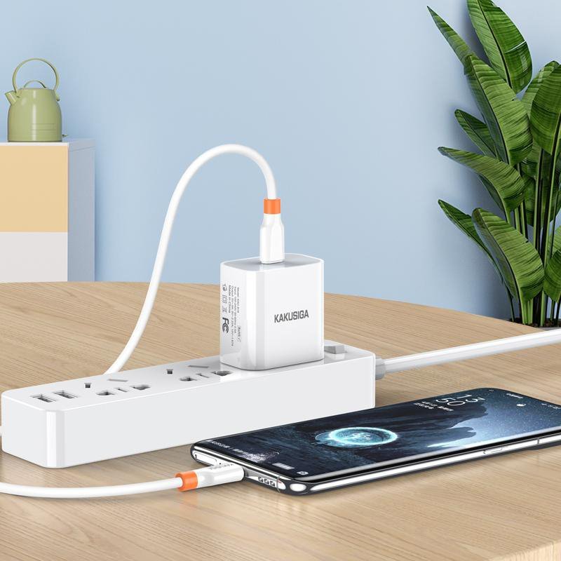 KAKUSIGA καλώδιο Lightning σε USB-C , σιλικόνης, 30W, 480Mbps, 0.25m, λευκό - Image 2