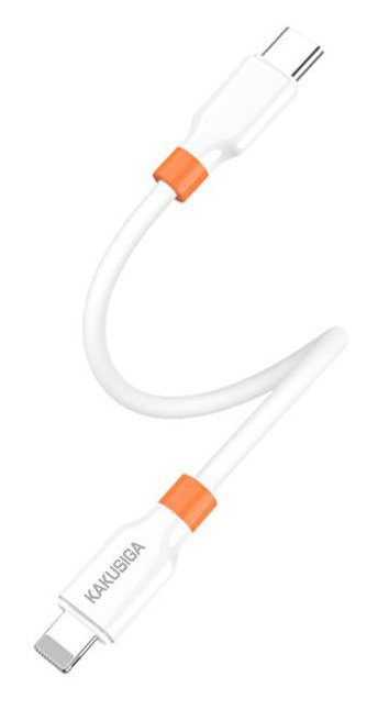 KAKUSIGA καλώδιο Lightning σε USB-C , σιλικόνης, 30W, 480Mbps, 0.25m, λευκό