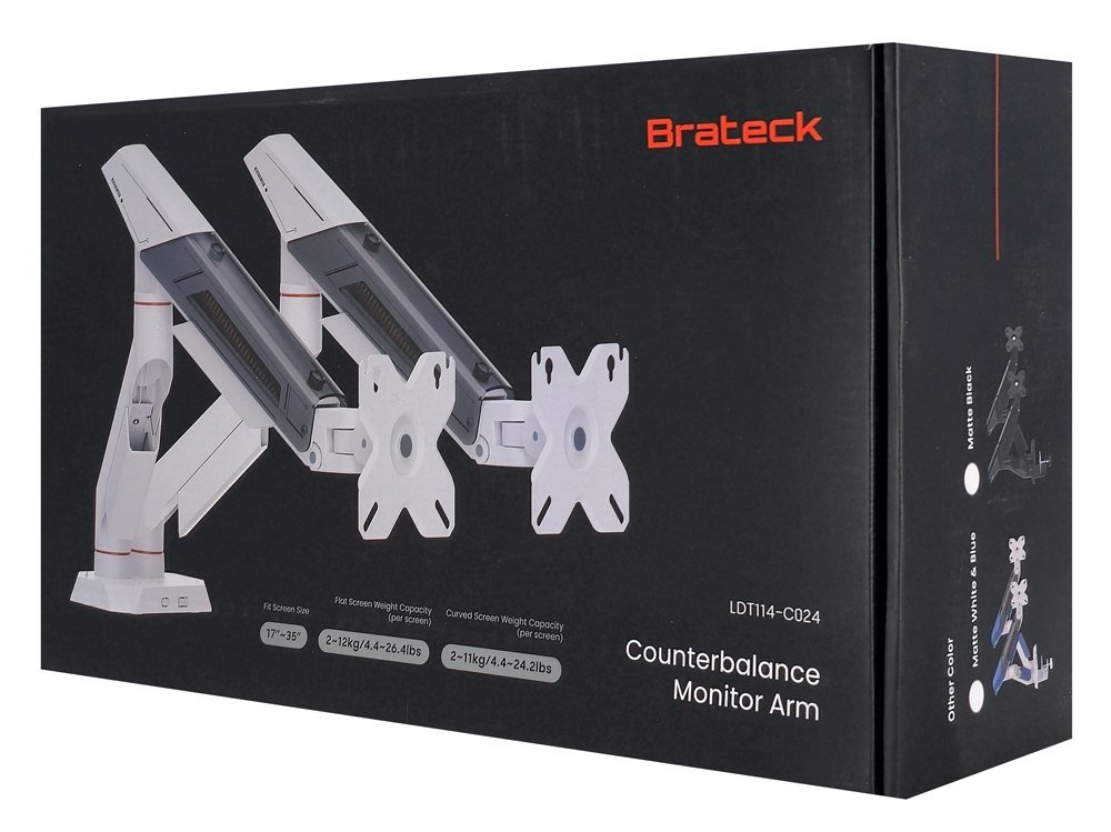 BRATECK βάση γραφείου για 2x οθόνες , 17-35", έως 12kg - Image 6