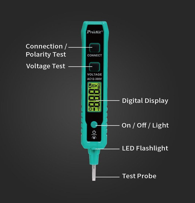 PROSKIT ανιχνευτής τάσης , 12V έως 300V, επαφής - Image 10