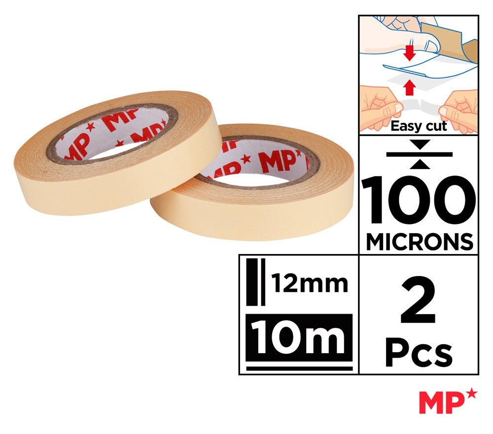 MP κολλητική ταινία διπλής όψεως , 12mm, 10m, μπεζ, 2τμχ - Image 2