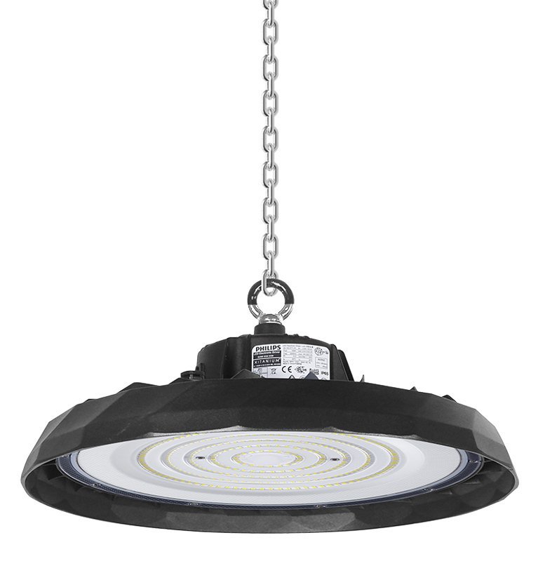 POWERTECH LED φωτιστικό καμπάνα , 100W, 6500K, Φ30x11cm, IP65, μαύρο - Image 2