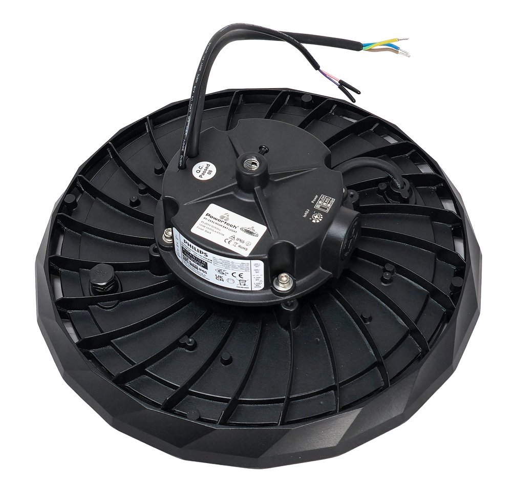 POWERTECH LED φωτιστικό καμπάνα , 100W, 6500K, Φ30x11cm, IP65, μαύρο - Image 3