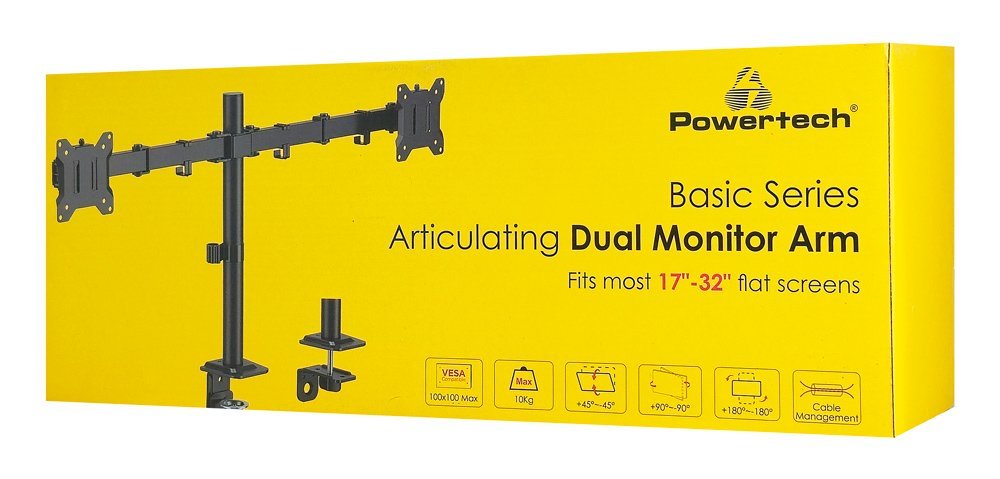 POWERTECH βάση γραφείου για 2x οθόνες , 17-32", έως 10kg - Image 8