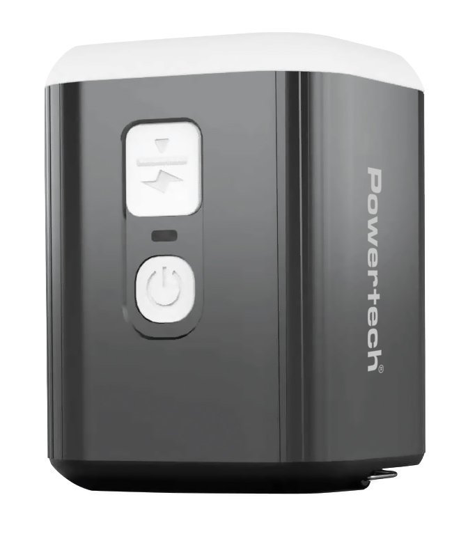 POWERTECH μίνι τρόμπα  με φακό, 5W, επαναφορτιζόμενη, μαύρη