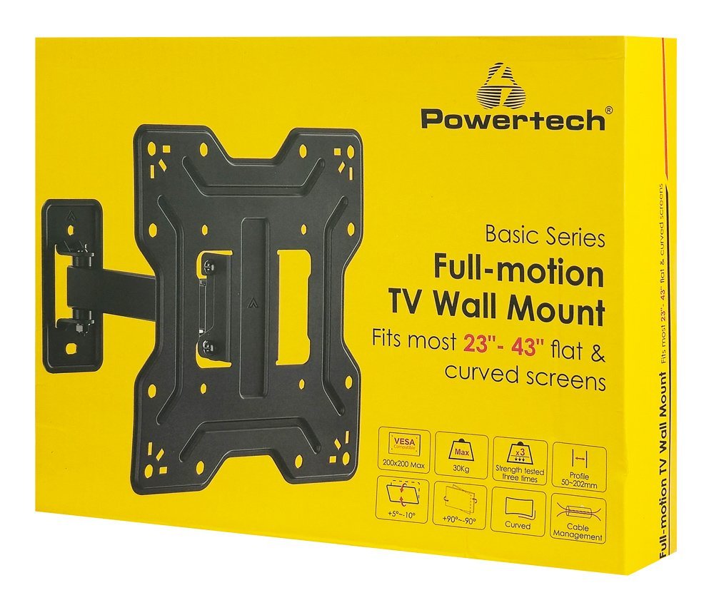 POWERTECH επιτοίχια βάση τηλεόρασης , 23-43", έως 30kg, full motion - Image 7