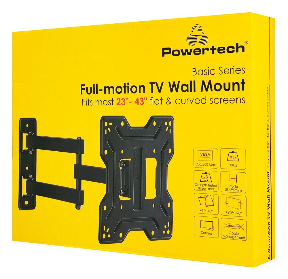 POWERTECH επιτοίχια βάση τηλεόρασης , 23-43", έως 30kg, full motion - Image 6