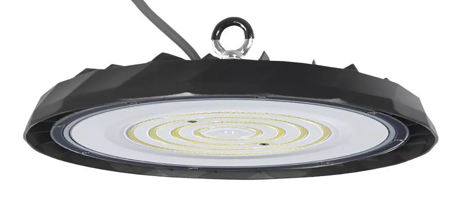 POWERTECH LED φωτιστικό καμπάνα , 100W, 6500K, Φ30x4cm, IP65, μαύρο