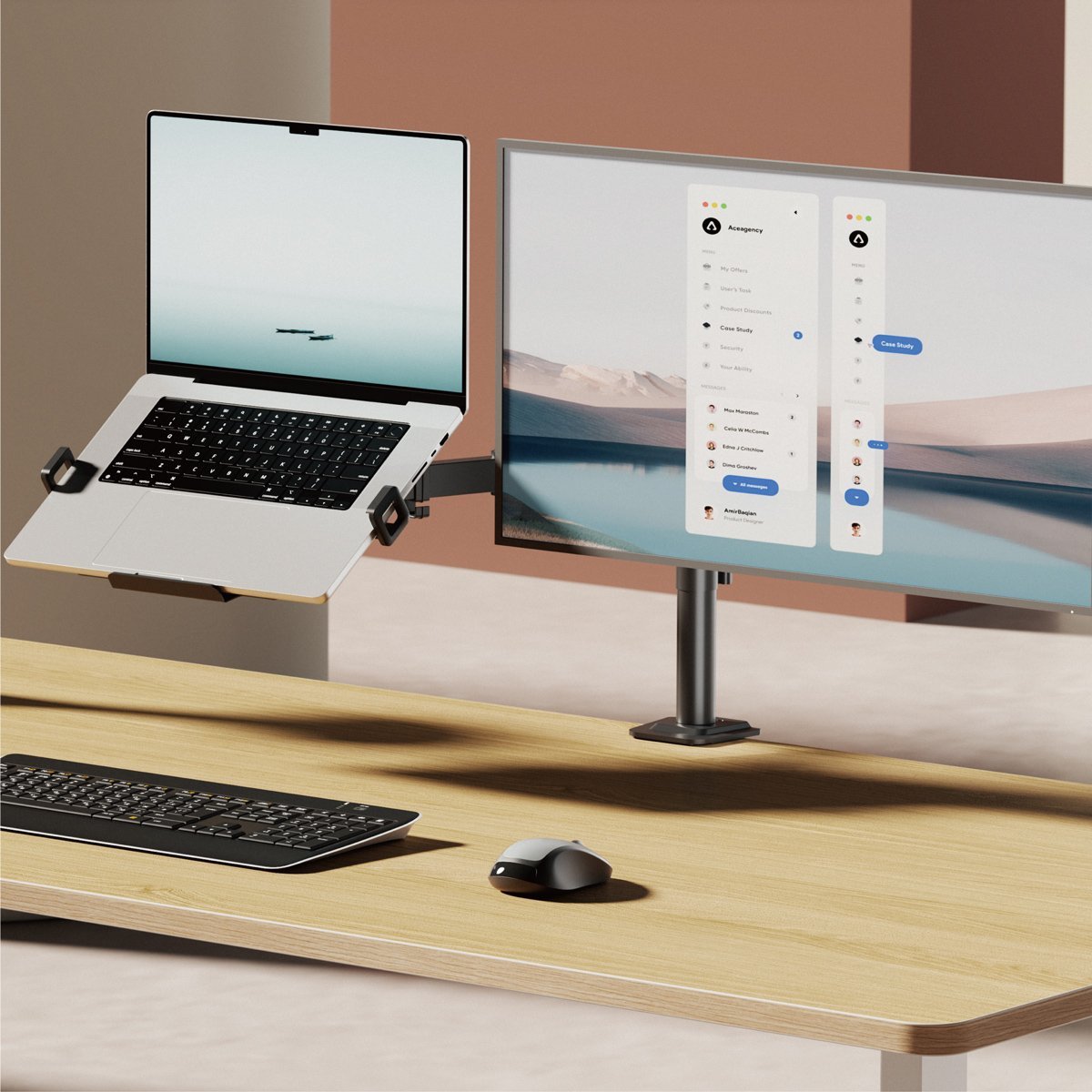 POWERTECH βάση γραφείου οθόνης & laptop , 17-32", έως 10kg - Image 2