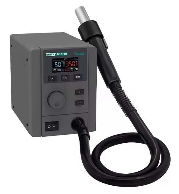 QUICK σταθμός θερμού αέρα  Pro με air gun, 580W, 100-500 °C