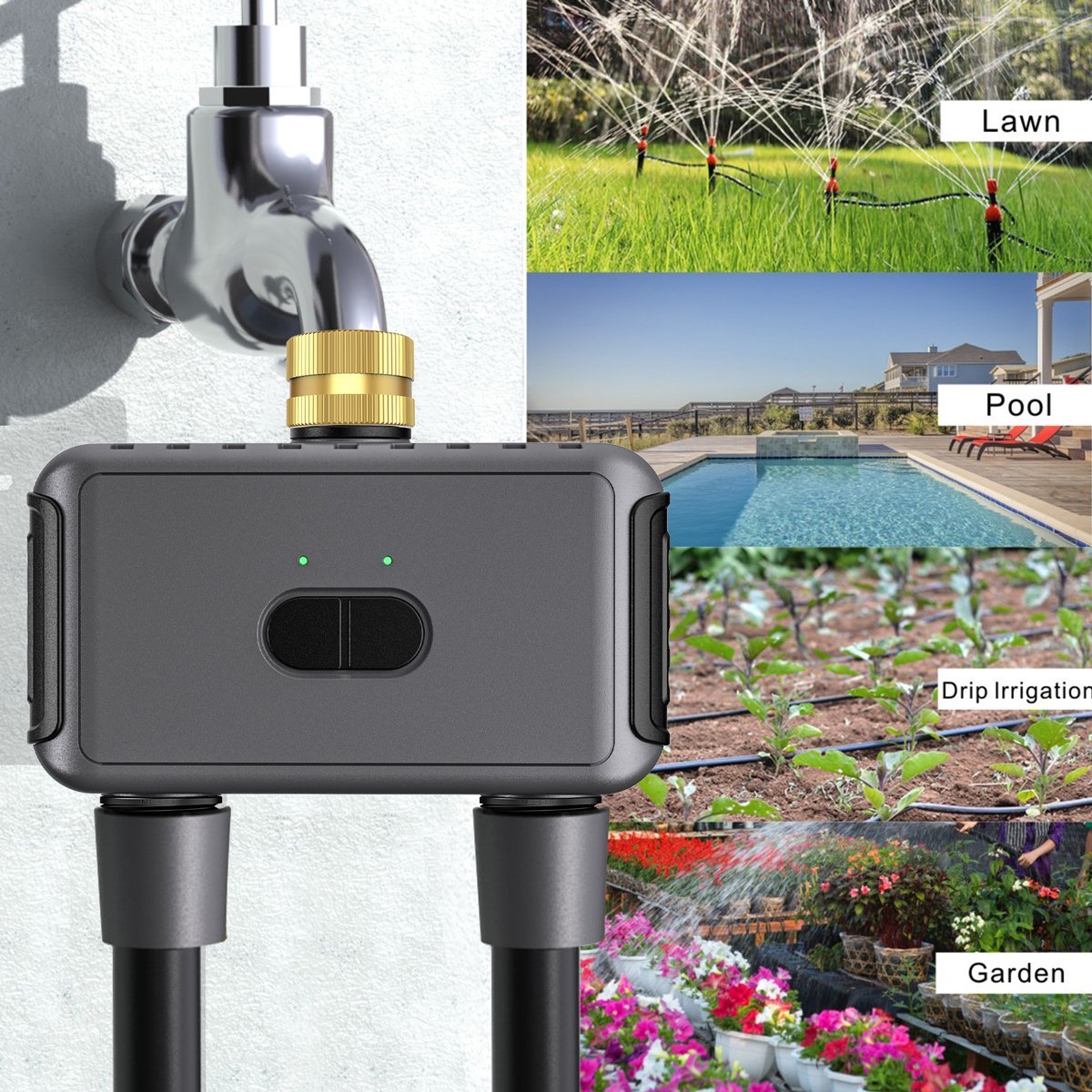 INHOCON smart προγραμματιστής ποτίσματος , 2 θέσεων, WiFi, IP55 - Image 3