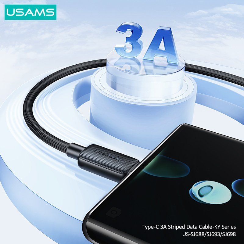 USAMS καλώδιο USB-C σε USB US-, 3A, 480Mbps, 2m, λευκό - Image 2
