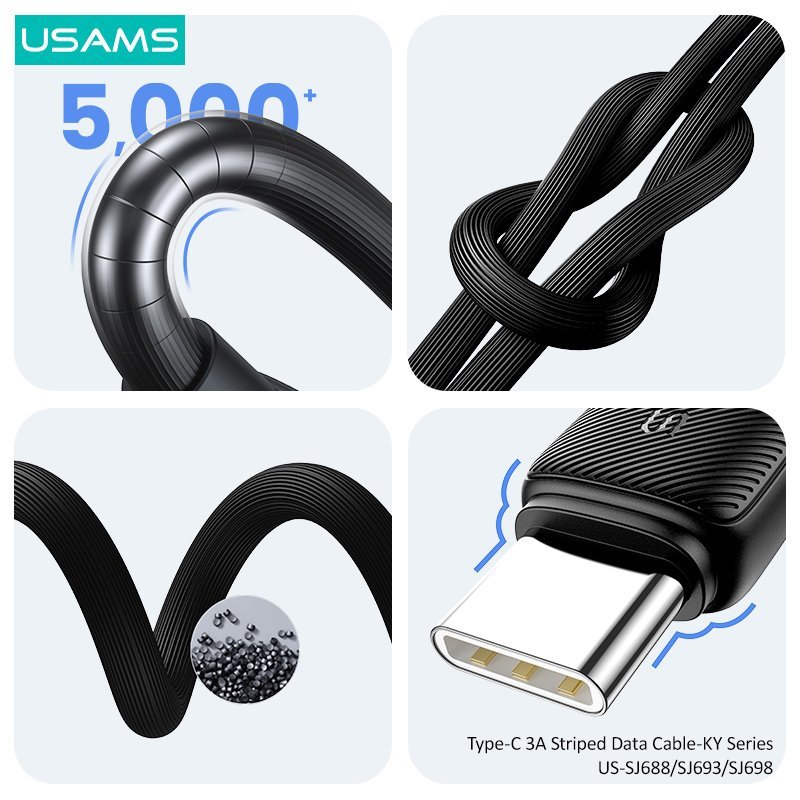 USAMS καλώδιο USB-C σε USB US-, 3A, 480Mbps, 2m, λευκό - Image 4
